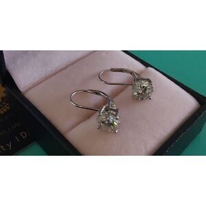 CERTIFIED~SALE~ 2 Ct. Round Genuine Diamond Moissanite Leverback Earrings